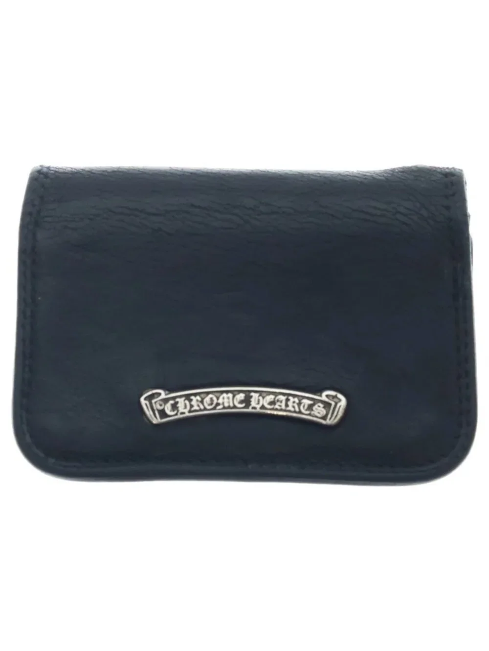 Chrome Hearts Card Case Leather Black with Grommet